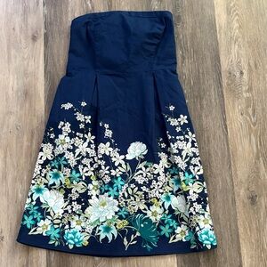 Old Navy - Strapless Navy Blue Floral Dress